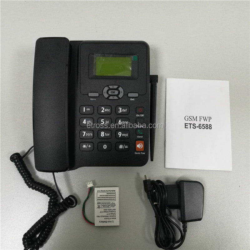 Téléphone fixe à carte SIM, double SIM avec batterie