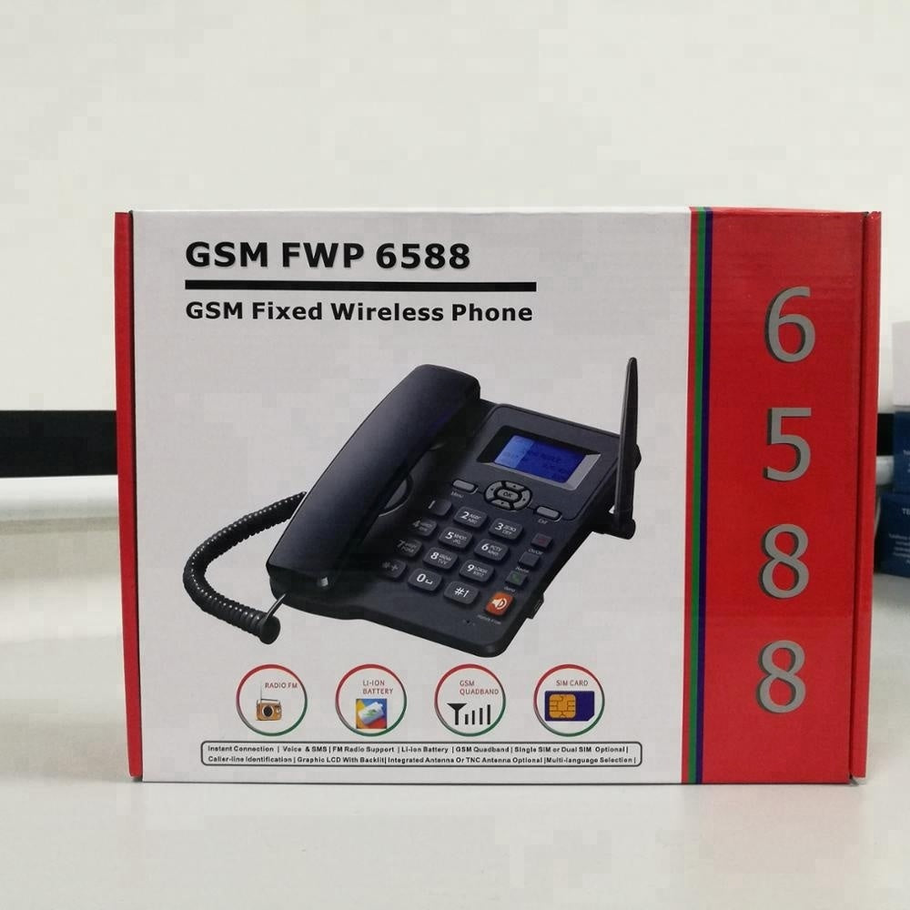 Téléphone fixe à carte SIM, double SIM avec batterie