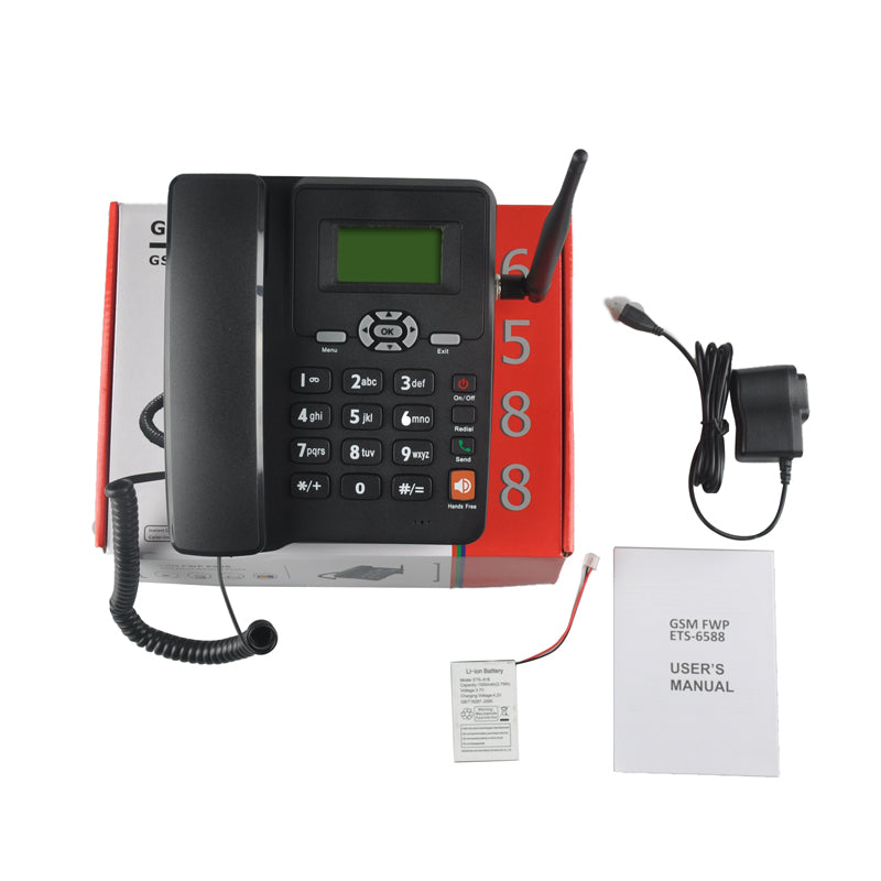 Téléphone fixe à carte SIM, double SIM avec batterie