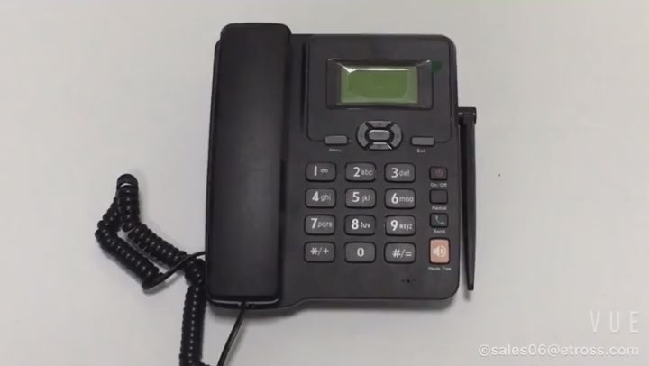 Téléphone fixe à carte SIM, double SIM avec batterie en action