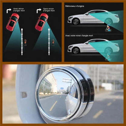 Miroirs d'angle mort 360°, la paire gauche et droite